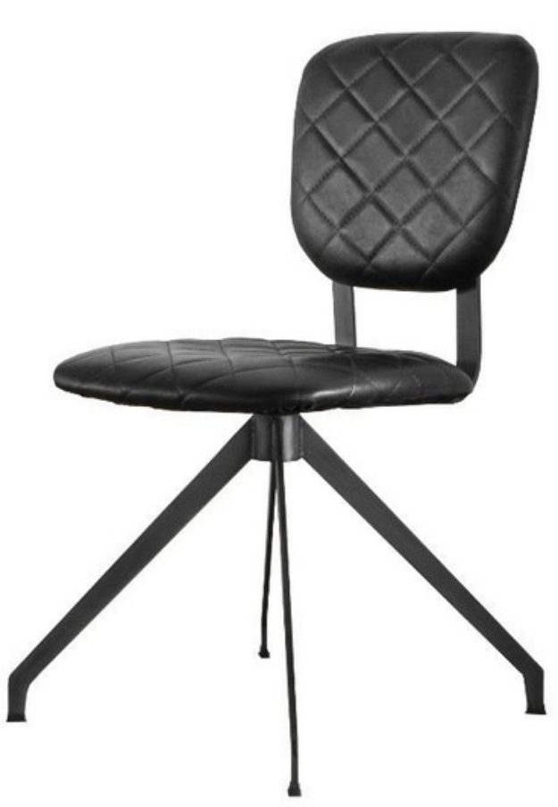 Alto Dining Chair — Fox Leather / Metal · Black