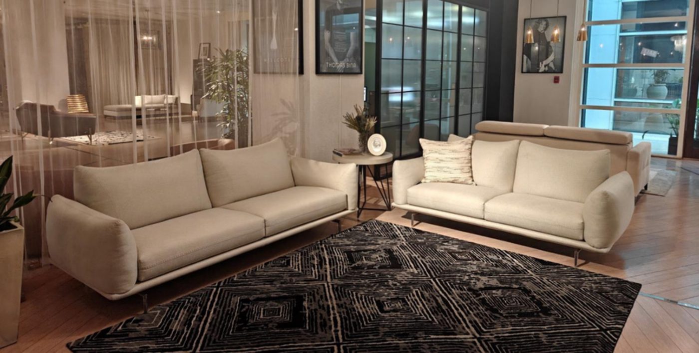 Dragées Sofa Set — Fabric, Off-White · 3+2