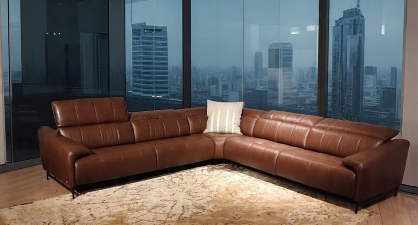 Giano Corner Sofa — Leather, Brown