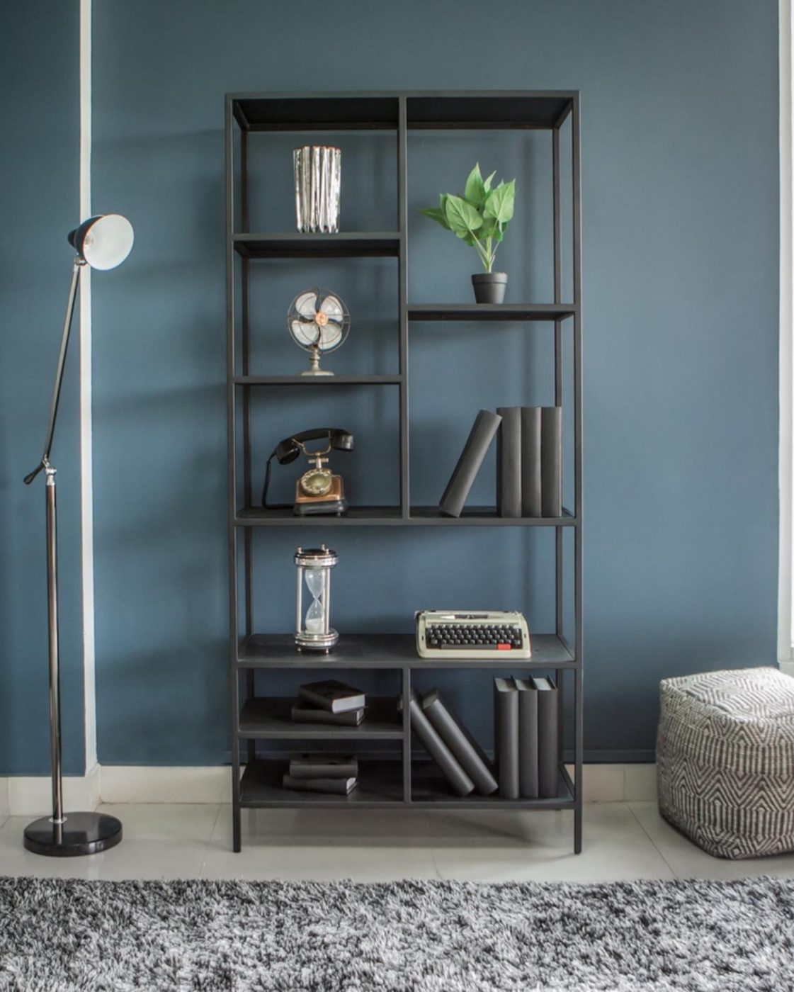 Metal Bookcase · L92 — Black