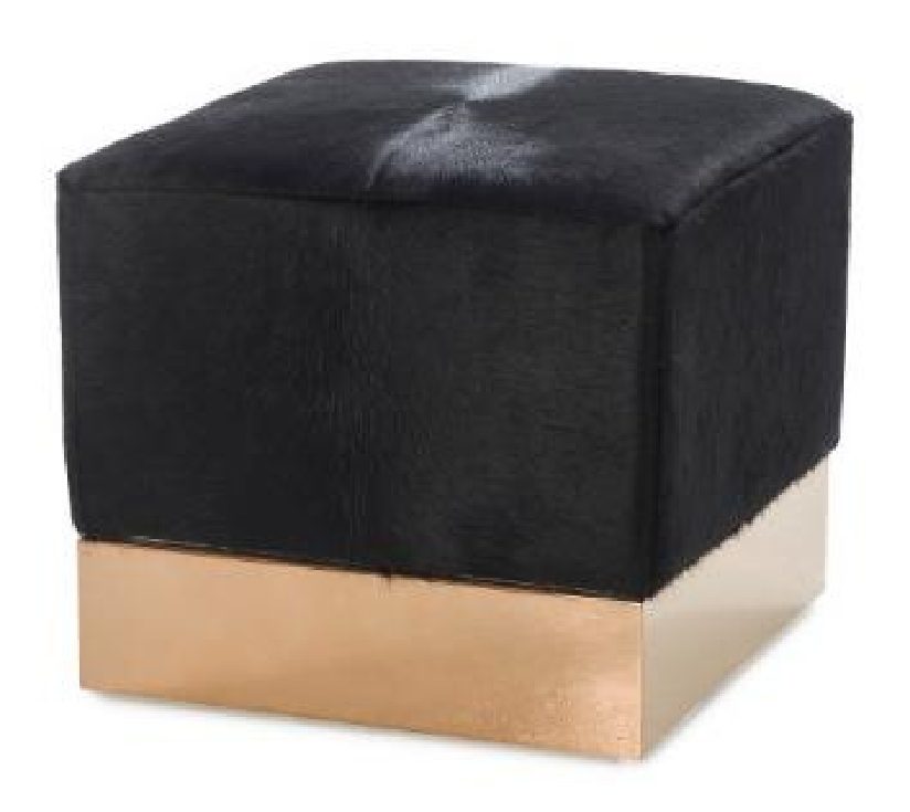 Morrison Ottoman — Farrah Black Leather · Designer: Kelly Hoppen