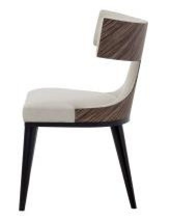 Oscar Dining Chair — Zebrano Back / Norman Ivory · Designer: Reagan Hayes