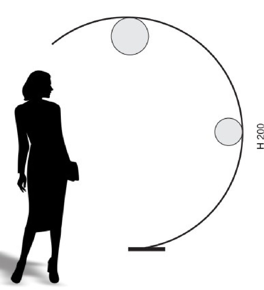 Piantana Arco Doppia Sfera — Italian Floor Lamp